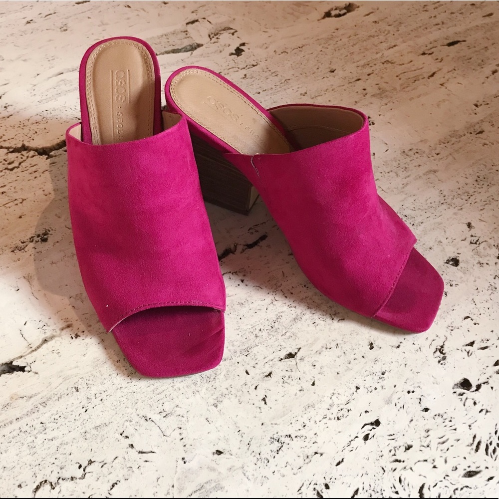 ASOS never worn - vibrant magenta mules
